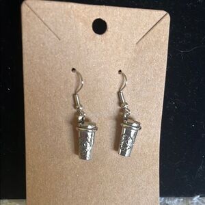 Silver Coffee Cup Earrings